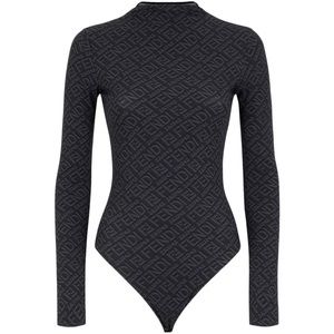 Skims x Fendi Logo Mockneck Bodysuit